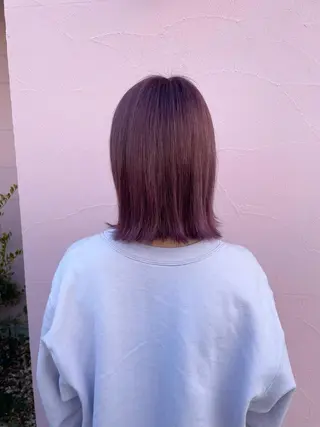 ミディアム カラー れいな🌼 ボブ･艶カラー🌼のヘアスタイル
