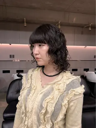 ミディアム パーマ ショートボブ/似合 わせショート/表参道のヘアスタイル