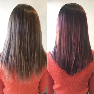 セミロング 髪質改善縮毛矯正 専門店のヘアスタイル