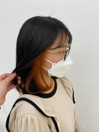 ミディアム カラー 中川 茜里のヘアスタイル