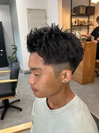 ショート パーマ メンズ FeU 宇都宮戸祭所属・宮下 遼太のヘアスタイル