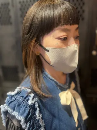 セミロング カラー 久木原 ゆりのヘアスタイル