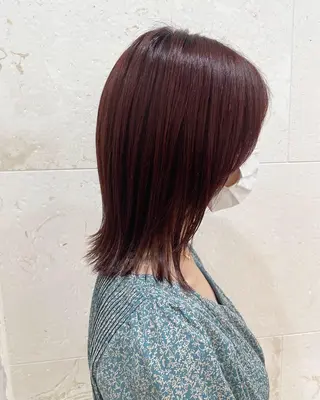 セミロング カラー 斉藤 貴也のヘアスタイル