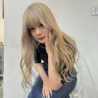 ロング カラー エクステモデル募集 💗大阪梅田/川上のヘアスタイル
