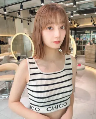 カラー ❤️ブリーチなし💚 ダブルカラー平野実花のヘアスタイル
