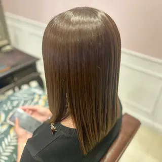 セミロング 暖色カラー｜艶髪｜ 🥨AIKA🥨のヘアスタイル