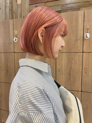 カラー 黒田瀬奈/ボブ まろやかベージュのヘアスタイル