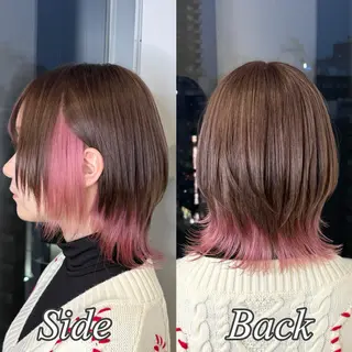 ショート カラー ヘアアレンジ ｲﾝﾅｰｶﾗｰ屋さん 🫧伊藤拓実のヘアスタイル