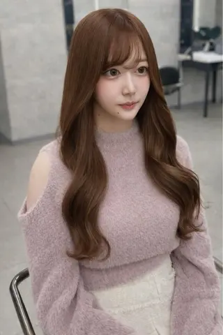 ロング カラー ダブルカラー 新宿のヘアスタイル