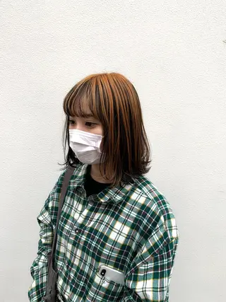 ミディアム カラー ヘアアレンジ 〽️magico/ ウルフDaiki〽️のヘアスタイル