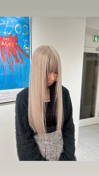 ロング カラー 透明感ハイトーン🐩 原宿/yumekaのヘアスタイル