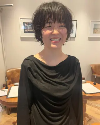 ショート 透明感ニュアンス 柔らかstyle🤍のヘアスタイル