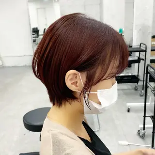 ショート カラー 💕コテ巻き風パーマ 💕KEIYA 💕のヘアスタイル