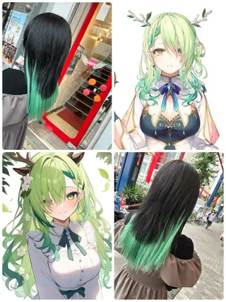 ロング カラー ヘアアレンジ 今村公介 ブリーチ特化、派手髪のヘアスタイル