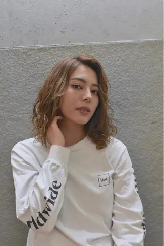 ミディアム カラー ✨髪質改善縮毛矯正✨ 宇田川修平のヘアスタイル
