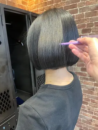 ミディアム カラー パーマ 久木原 ゆりのヘアスタイル