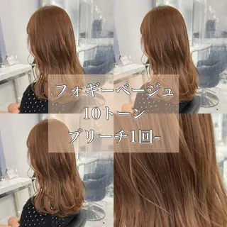セミロング カラー ヘアアレンジ トレンドモテカラー 🩷色落ちまで可愛くのヘアスタイル