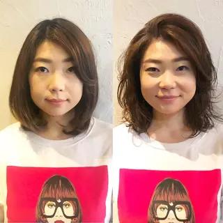 ミディアム 髪質改善縮毛矯正 専門店のヘアスタイル