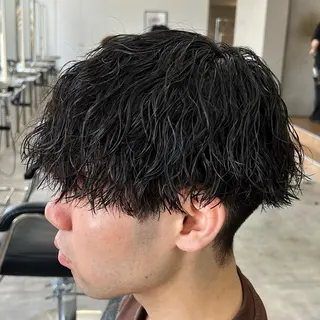 ショート パーマ メンズ メンズパーマ/波巻き 新潟/万代/夏芽🎀のヘアスタイル