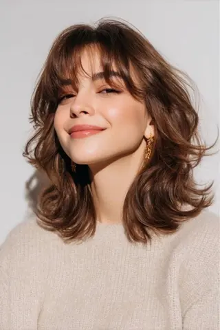 セミロング 海外レイヤー鯉渕 【海外風メンズも◎】のヘアスタイル