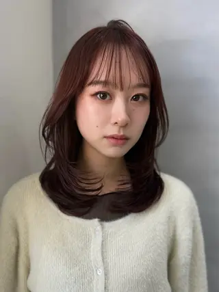 ロング 柔らかレイヤー× 透け感カラー/SUのヘアスタイル