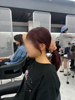 セミロング カラー 💖似合わせカラー レイヤー💖縮毛矯正のヘアスタイル