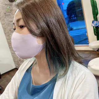 セミロング カラー 三浦 健太郎のヘアスタイル