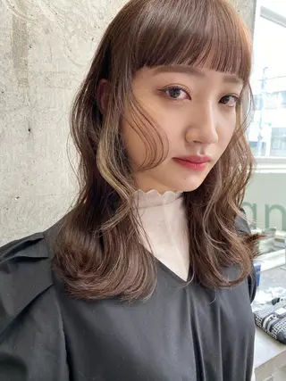 セミロング カラー Pia ツボイ ケイタのヘアスタイル
