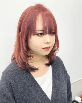 セミロング カラー 韓国ヘア🇰🇷 スズキのヘアスタイル