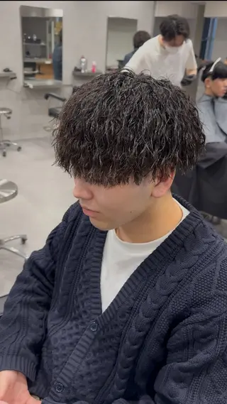 パーマ メンズ 坂梨 健斗のヘアスタイル