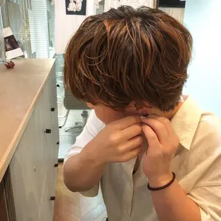 ショート カラー パーマ 低ダメージパーマ ケアパーマ/武田明大のヘアスタイル