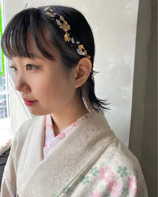 ミディアム ヘアアレンジ ツキノキ ミナのヘアスタイル