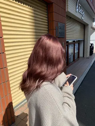 セミロング カラー 縮毛矯正とレイヤー カット/杉村凜汰郎のヘアスタイル