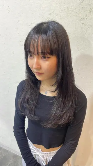 セミロング カラー 𝘚𝘶𝘻𝘶 𓂃𓈒𓏸のヘアスタイル