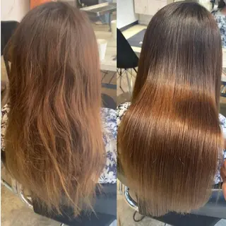 ロング パーマ ヘアアレンジ 新宿⌇韓国風ヘア ⌇透明感カラーのヘアスタイル