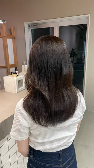 セミロング カラー ヘアアレンジ 郡山/透明感カラー /馬場アンドレアのヘアスタイル