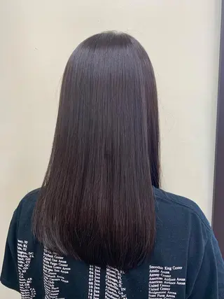 セミロング パーマ ブリーチでもできる 縮毛矯正相原慎🌈のヘアスタイル