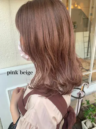 セミロング カラー 透明感カラー👑 井上美乃里のヘアスタイル