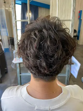ショート パーマ メンズ カットパーマ✂️ 小坂田玲亜のヘアスタイル