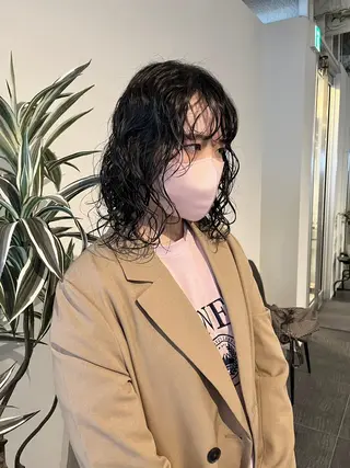 ミディアム パーマ 桃果 momokaのヘアスタイル