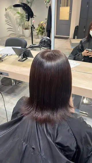ミディアム カラー Lia 瑠莉花のヘアスタイル