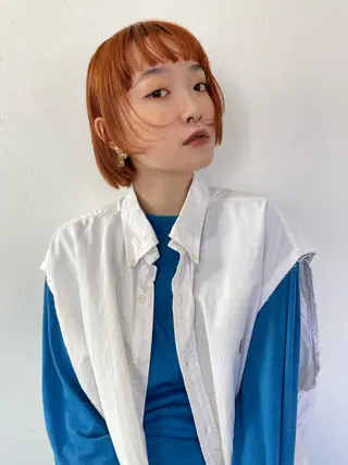 ショート カラー ヘアアレンジ satsuki 暖色・ブラウンカラーのヘアスタイル