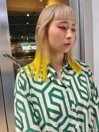 ミディアム ハイトーンNo.1✨ パーマ✨イマイタツヤのヘアスタイル