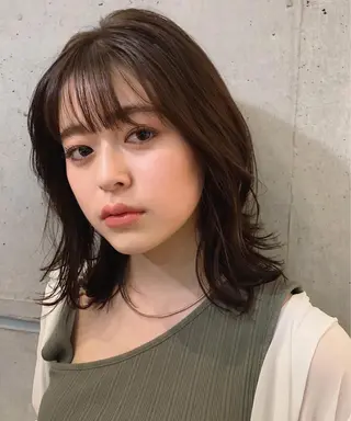 ミディアム パーマ 小野 瑞季のヘアスタイル