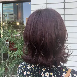ミディアム ムトウセイマ/ 縮毛矯正/ブリーチのヘアスタイル
