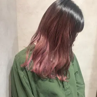 ロング カラー ヘアアレンジ 対馬 粘音のヘアスタイル