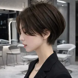 ショート カラー 《髪質改善✖️レイヤ ー🩶》ナオヤのヘアスタイル