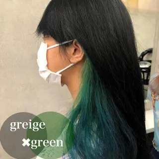 ミディアム カラー パーマ ヘアアレンジ キッズ ネイル マツエク・マツパ 🦋韓国レイヤー｜ 透明感グレージュ🦋のヘアスタイル