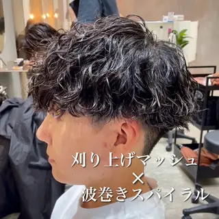 ショート パーマ メンズ 中崎町メンズパーマ/ シャドウ/山下拓実のヘアスタイル