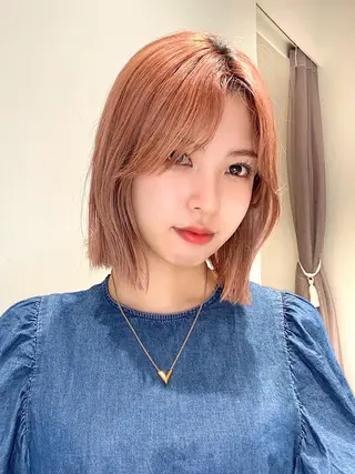ミディアム カラー パーマ ヘアアレンジ 小野寺瑞希 /最小顔カットのヘアスタイル